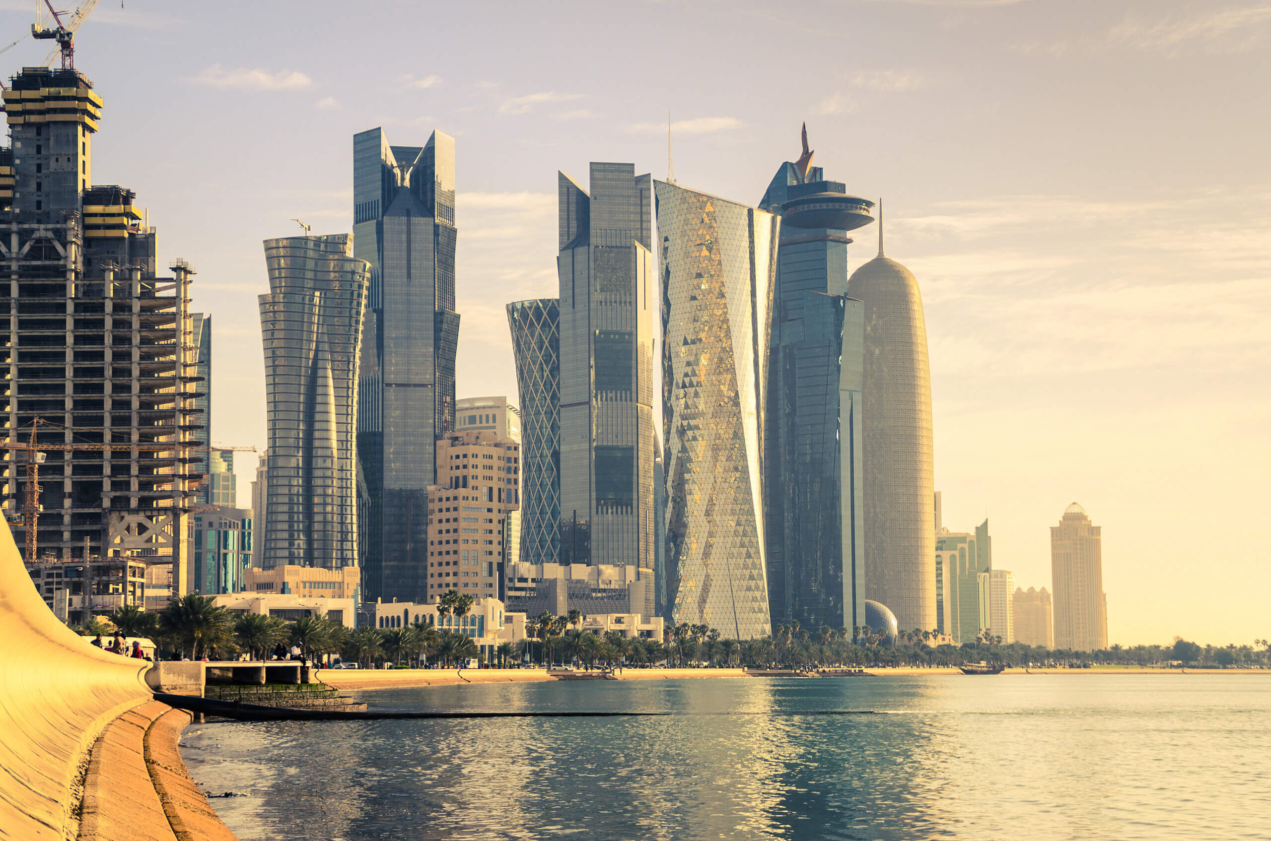 Skyline of thee city of Doha in Qatar