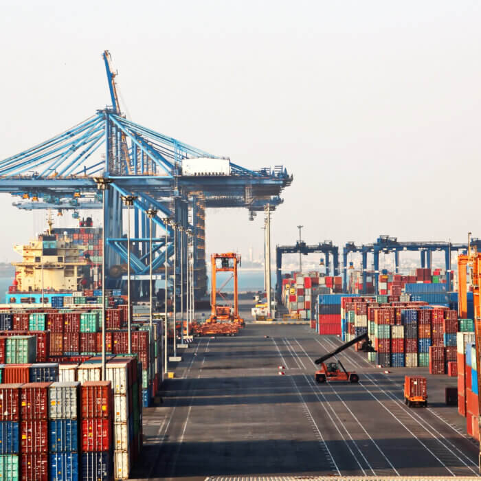 View of Shipping Containers at a Saudi Arabian Port