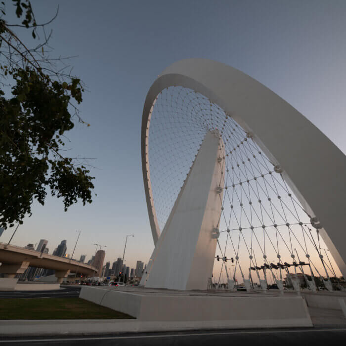 View of Rainbow Roundabout, Doha, Qatar