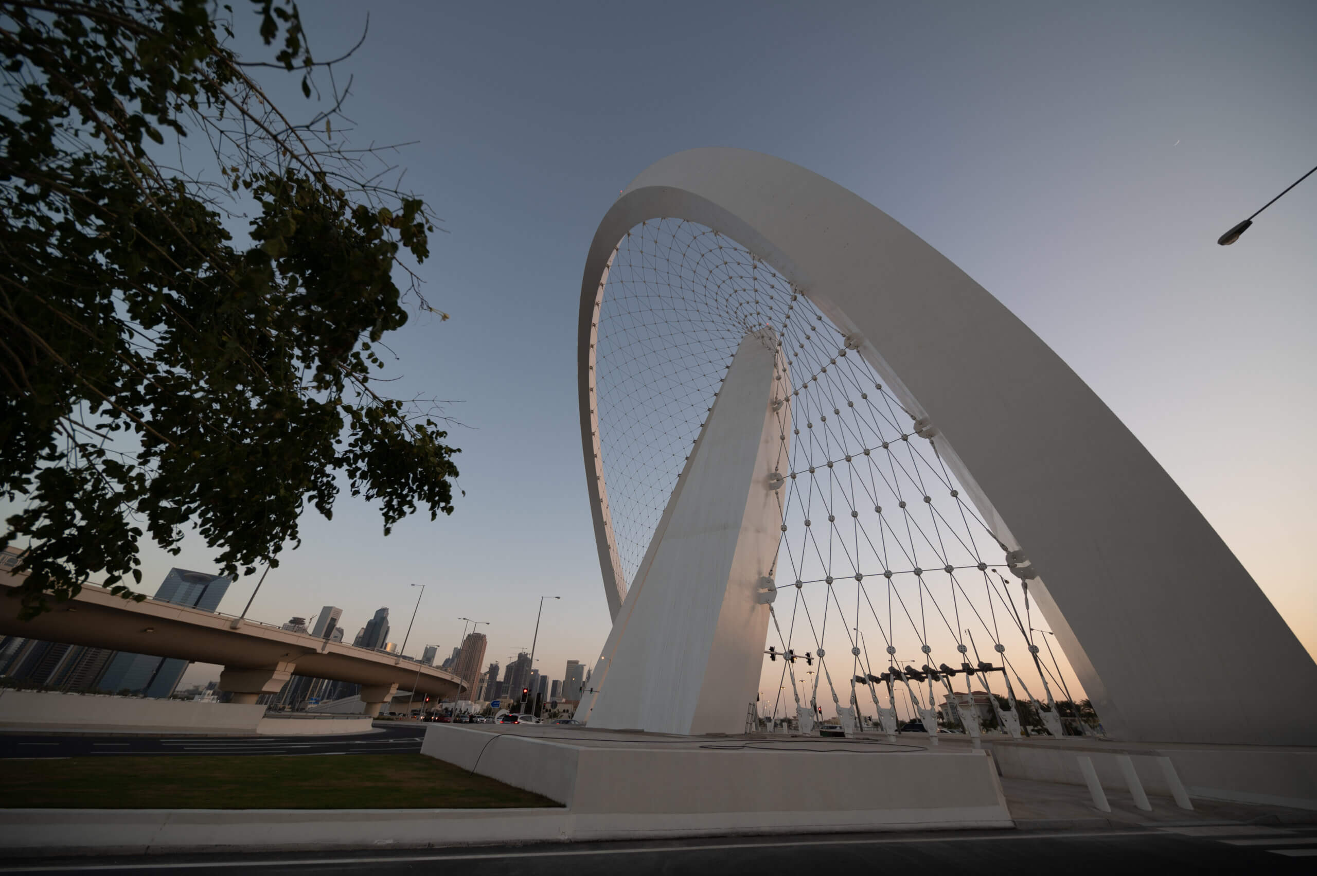 View of Rainbow Roundabout, Doha, Qatar