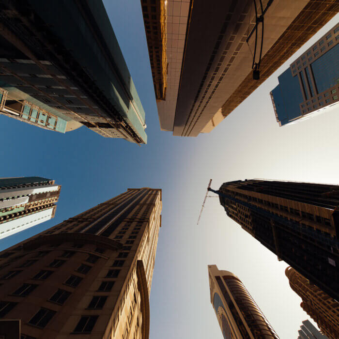 Image shows skyscrapers in Doha, Qatar