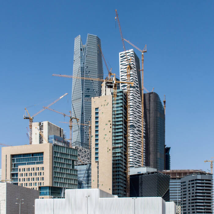 View of partially constructed buildings in Aseer Region, Saudi Arabia