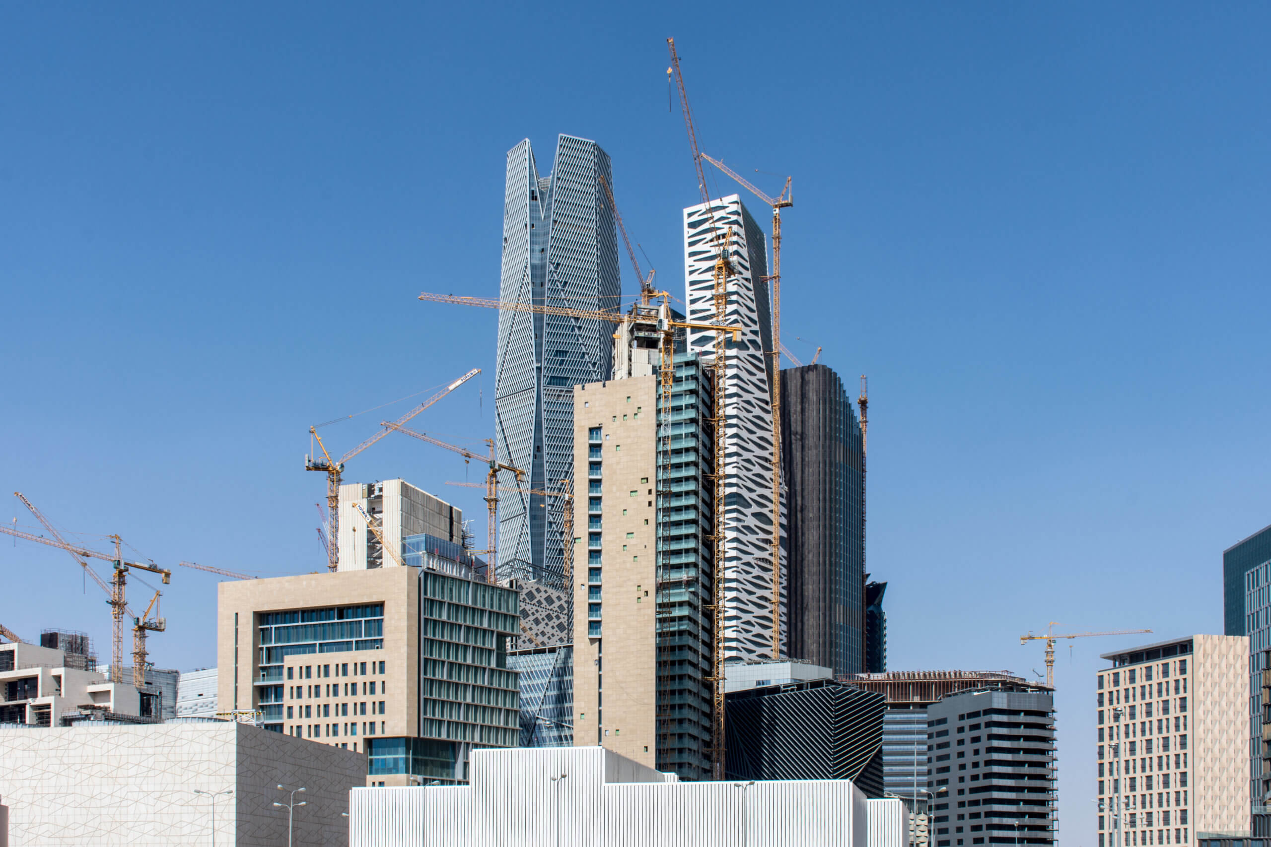 View of partially constructed buildings in Aseer Region, Saudi Arabia