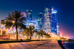 View of Doha skyline where business set up is popular in Qatar