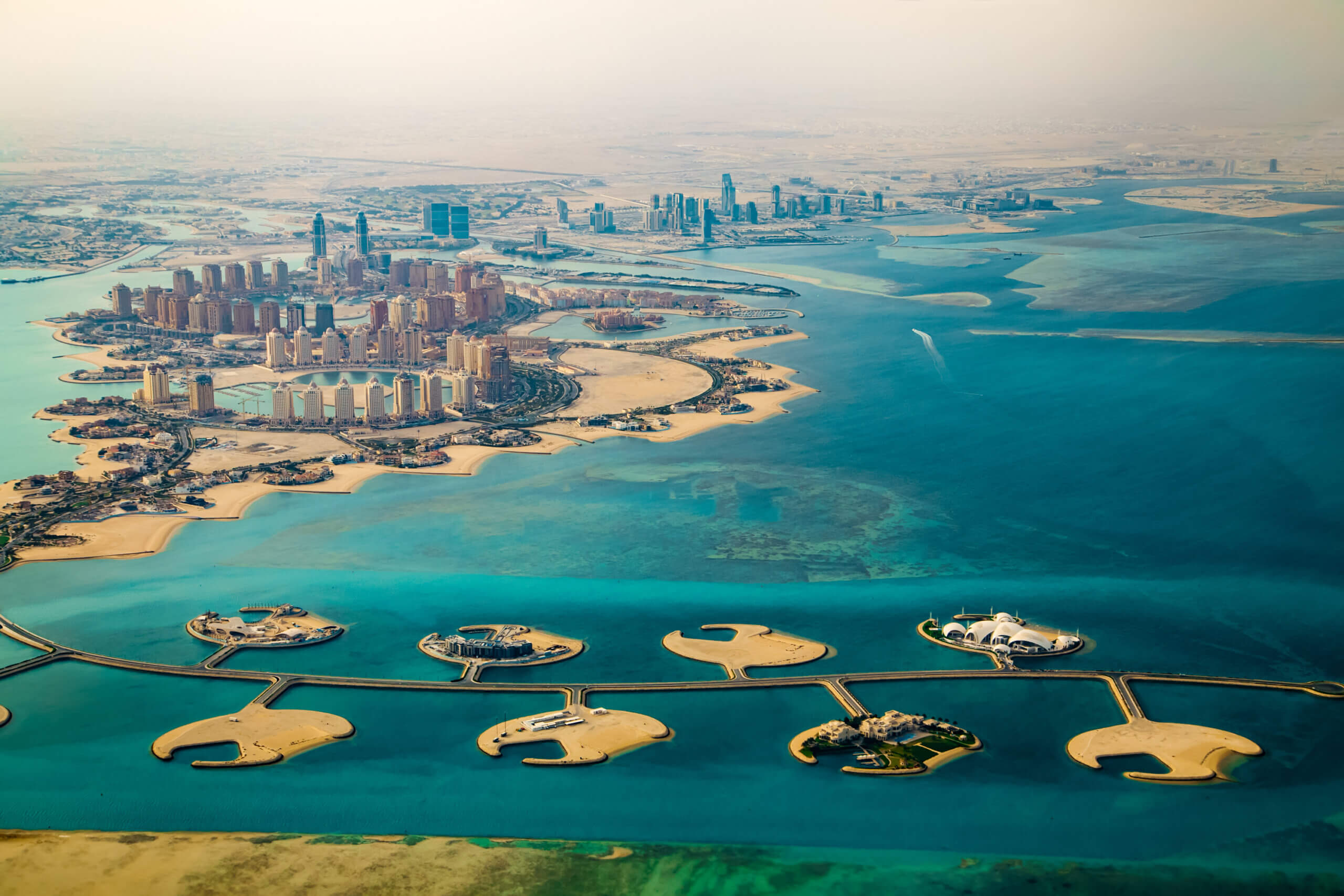 Aerial view of The Pearl Qatar