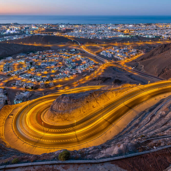 View of Amarat Heights Road, Muscat, Oman