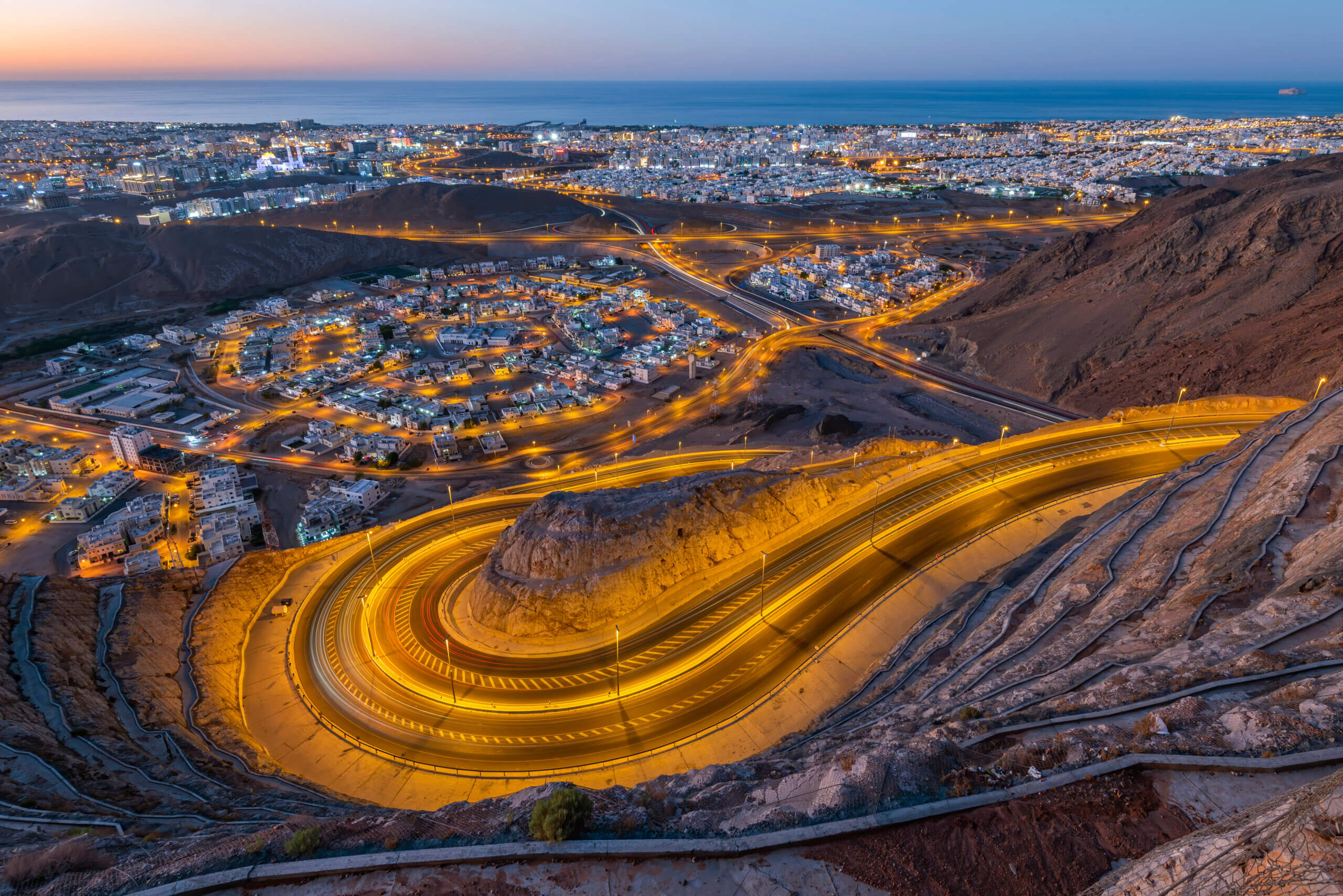 View of Amarat Heights Road, Muscat, Oman