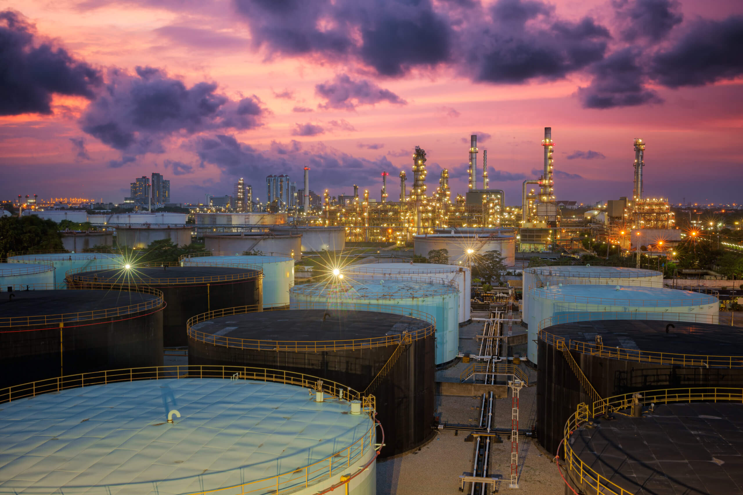 Image shows industrial factories in Saudi Arabia