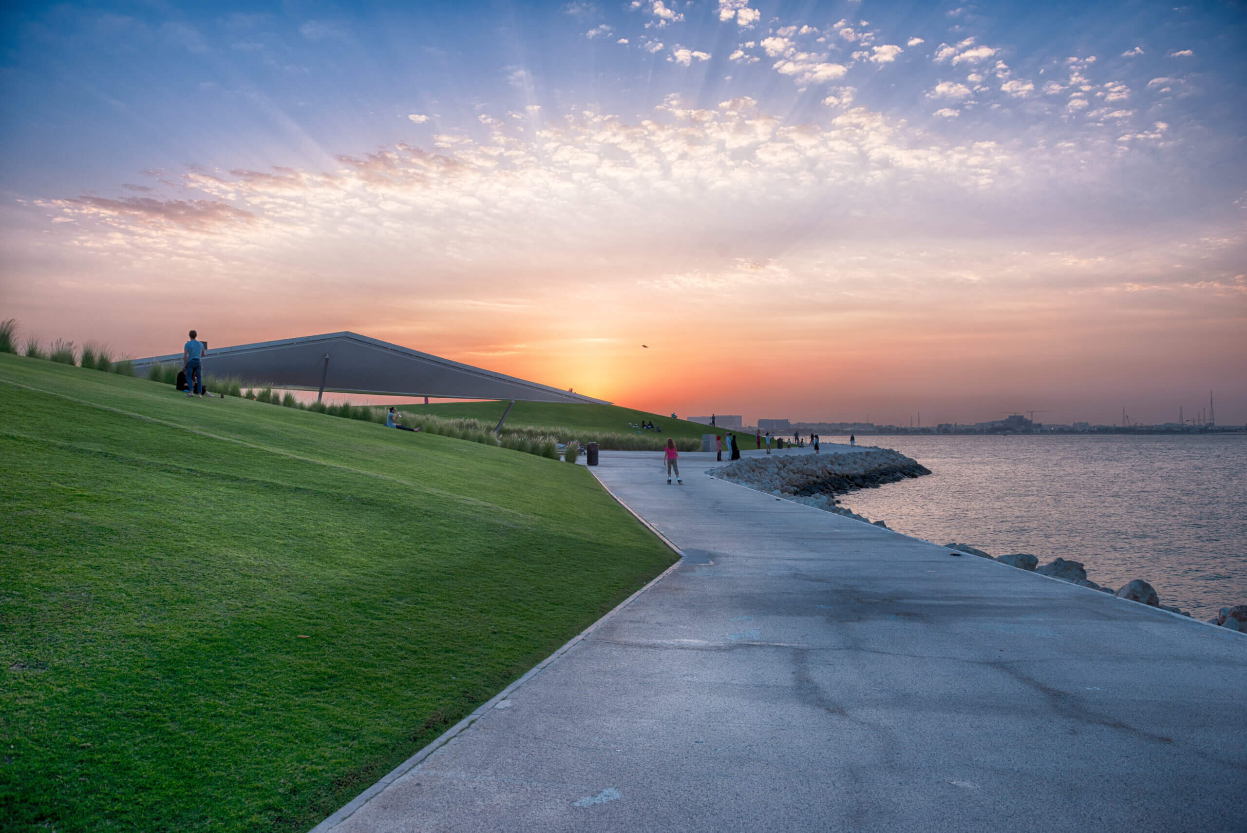 View of museum public park in Doha, Qatar
