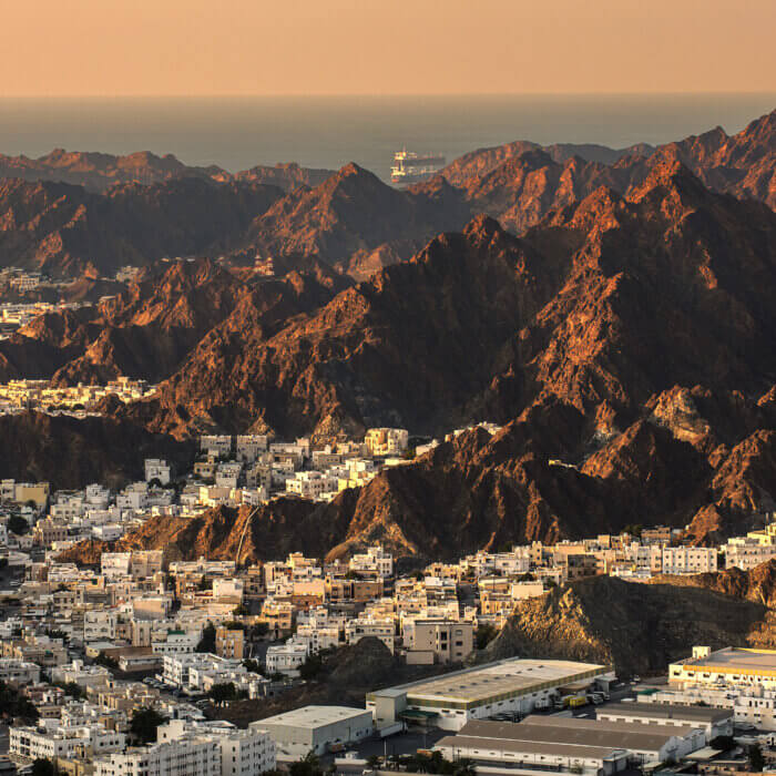 View of Muscat, Oman at Sunset