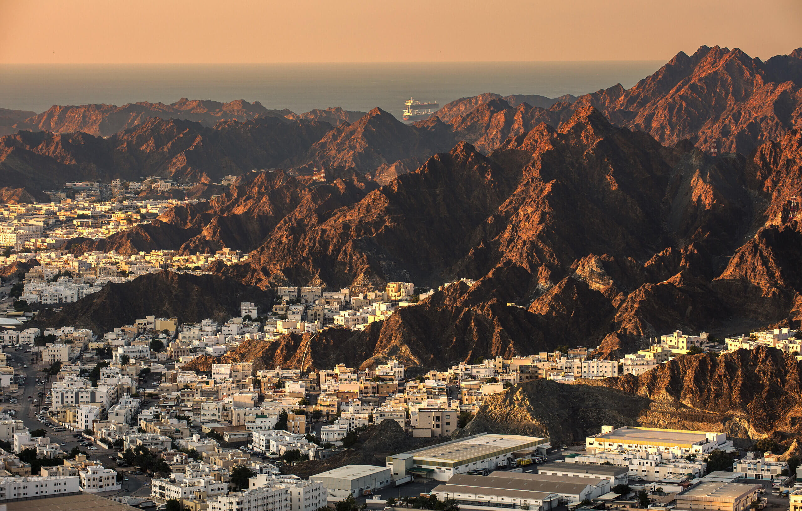 View of Muscat, Oman at Sunset