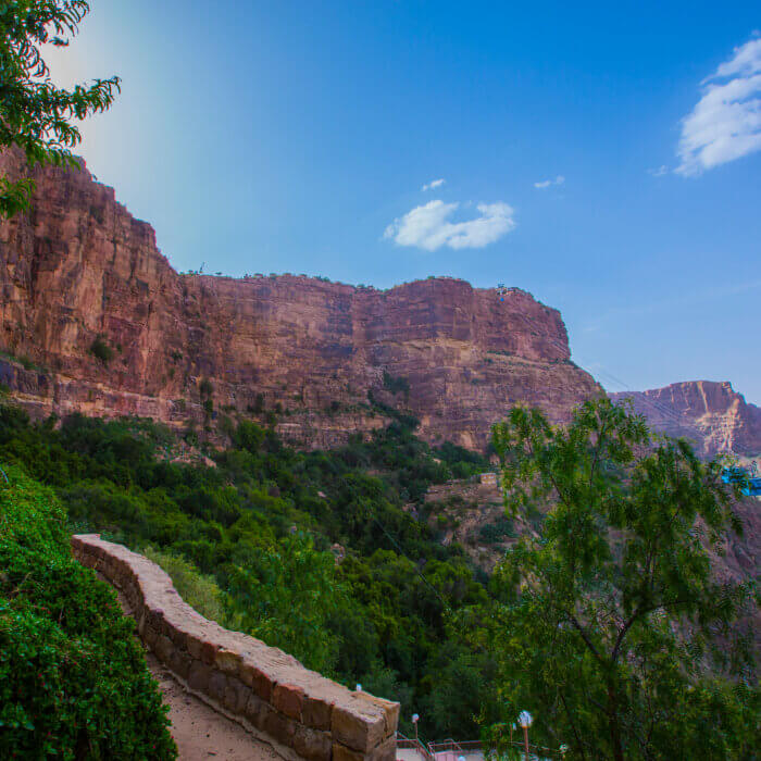 Image shows agricultural scene in the Saudi mountains