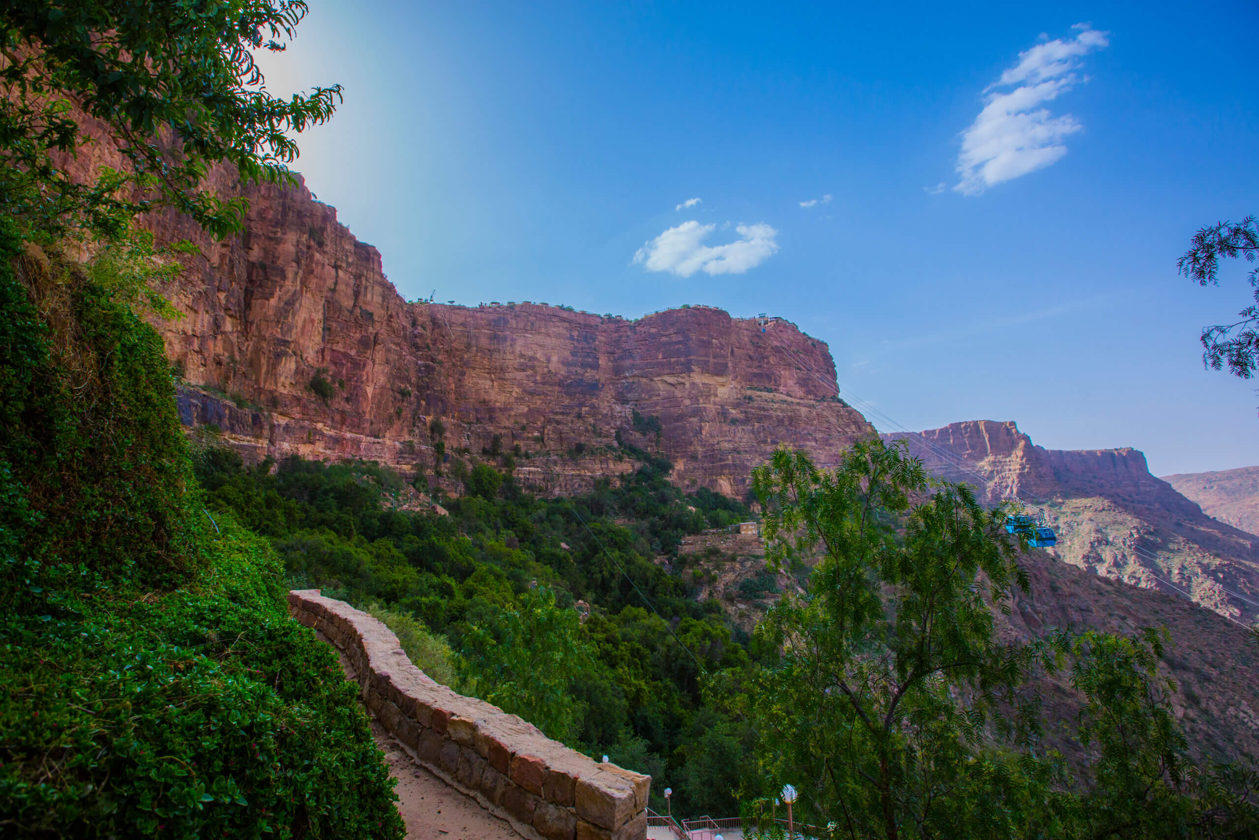 Image shows agricultural scene in the Saudi mountains