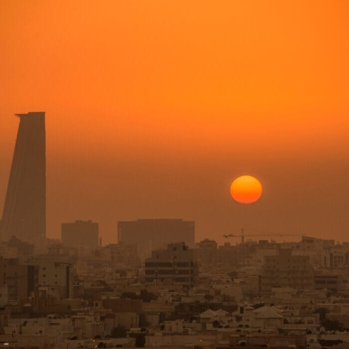 View of Riyadh, Saudi Arabia at sunset