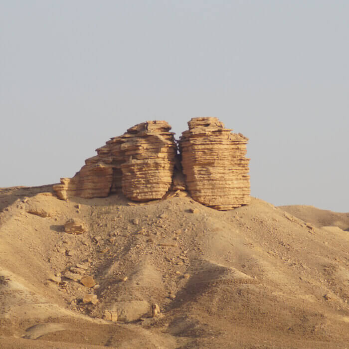 View of desert mountains in Saudi Arabia