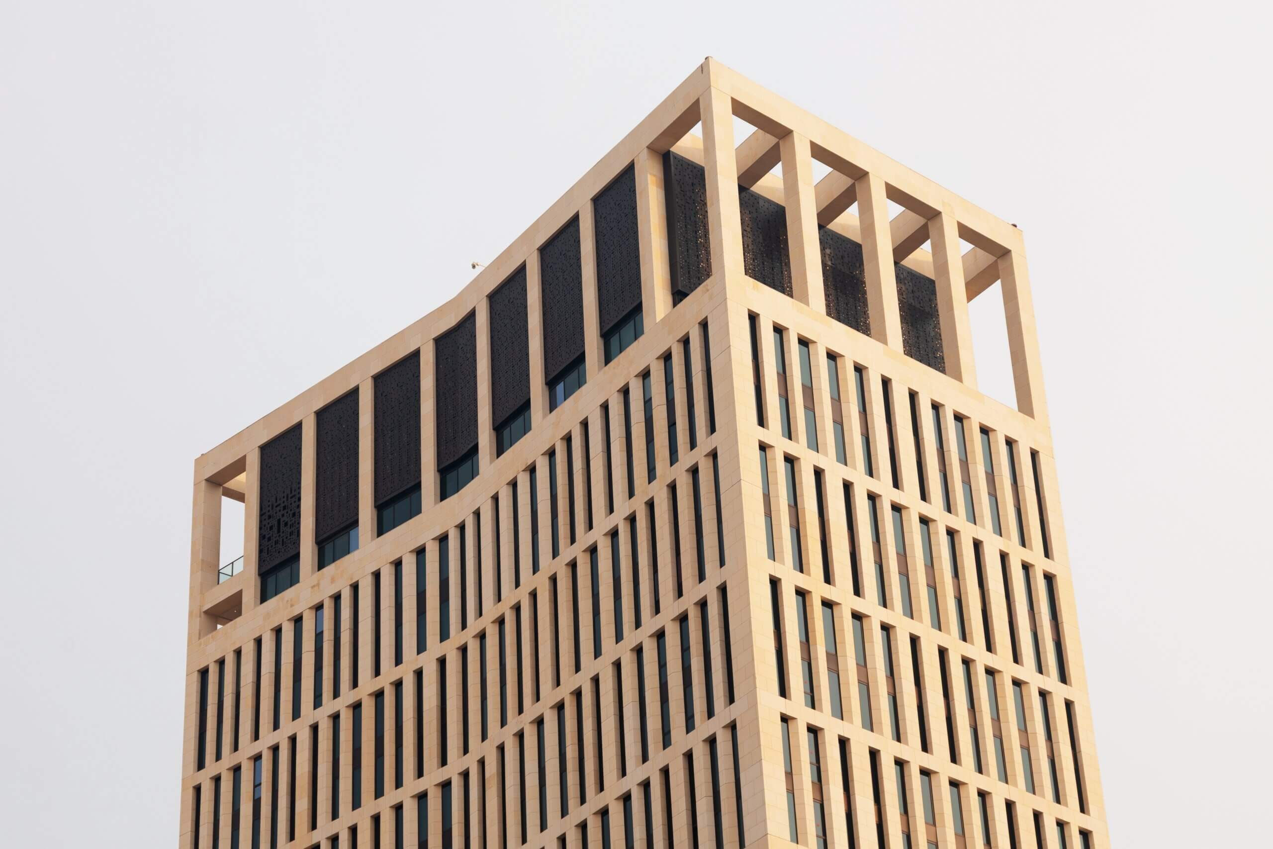 Image shows building in Doha, Qatar